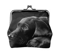 Estate Stella Marina Conchiglia Stampato Moneta Borsa Per Le Donne Portafoglio Borsa In Pelle Pu Cambiamento Pouch Kiss-Lock Vintage Pouch, Cucciolo Labrador Nero, Taglia unica, Vintage