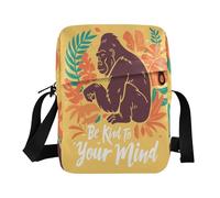 Estate Tropical Gorilla carino messenger bag cross body bag per donna Borse a tracolla tracolla tracolla regolabile per scuola sport all'aria aperta