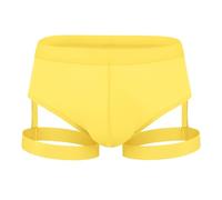 Estate U Sottile Seta Ghiaccio Colore Night Club Vita Bassa Uomini Ragazzi Biancheria Intima Slip, Giallo, M