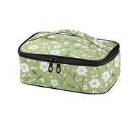 Estate Verde Piccoli Fiori Decorativo Isolato Borsa Pranzo Cooler Bag Lunchbox per gli Uomini per Picnic lonchera peque?a para Mujer