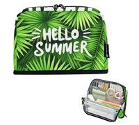 Estate Verde Tropicale Foglie di Palma Grande Astuccio Con Cerniera Matite Sacchetto di Immagazzinaggio Borse di Matita Ragazze Classroom Penna Pouch Grafica Ritorno a Scu