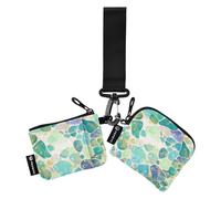 Estate Verde Turchese Pietre Custodie per Carte da donna Supporto per Cambio di Dimensioni Compatte Borsa Organizer per Carte con Cinturino da Polso per Uso quotidiano 2 Pz Portafoglio para tarjetas