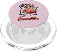 Estate Vibes Cool Flamingo Beach Vacanza PopSockets PopGrip per MagSafe