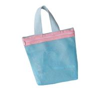 Estati Mesh Toted Bag Piccola Borsa Cosmetica Borsa Pieghevole Portatile Toiletry Donna Spiaggia Doccia Caddys Quick Dry Toted, Blu, Bellezza di massa