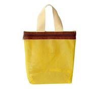 Estati Mesh Toted Bag Piccola Borsa Cosmetica Pieghevole Portatile Toiletry Donna Spiaggia Doccia Caddys Quick Dry Toted, Giallo