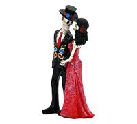 Estatuilla De Esqueleto - Escultura De Calaveras En Resina Gótica, Figurinas De La Novia Y El Novio, Figura Gótica Halloween | Para Fiesta Jardín Trasero Estanque Porche Hogar Mesa Estante Reposteros