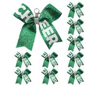 ESTCNK 10 portachiavi Cheer Bowknot da cheerleader, collezione di portachiavi con design scintillante, ciondolo per borsa per uso quotidiano