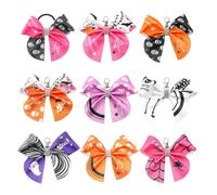 ESTCNK 9 elastici alla moda per Halloween, con fiocco, portachiavi, ornamento per ragazze, Come descrizione dettagliata, As detailed description