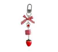 ESTCNK Adorabile accessorio per telefono a tema frutta, decorazione per borsa portatile, elegante portachiavi per giovani appassionati di moda, Serratura, Strawberry style