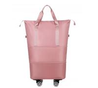 ESTCNK Borsa da viaggio impermeabile con puleggia grande capacità portatile rotolamento bagagli Bag, Rosa