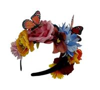 ESTCNK Cerchietto per capelli per feste del Messico, farfalla e fiore, per cosplay, feste di famiglia, festa della morte, cerchietto