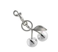ESTCNK Ciondolo in resina a forma di ciliegie con portachiavi, a forma di ciliegie, accessorio per borsa, per feste e celebrazioni, Fibbia in argento, As show