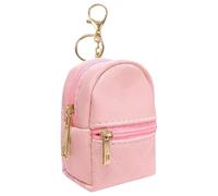 ESTCNK Elegante piccola borsa cosmetica da donna robusta in pelle PU porta rossetti con portachiavi organizer per trucco da viaggio, Rosa, as show