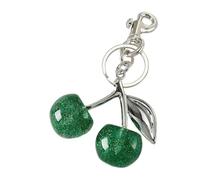 ESTCNK Multifunzionale in lega di resina ciliegie borsa fascino frutta ciondolo portachiavi decorativo portachiavi ciondolo alla moda zaino fascino, Verde, Gold-color