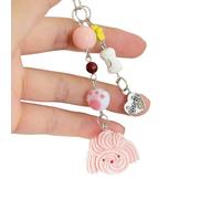 ESTCNK Portachiavi con ciondolo a forma di cane in resina alla moda portachiavi alla moda per borsa fotografica abbellimento accessori unici per catena telefonica, Cucciolo rosa, As show