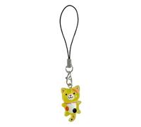 ESTCNK Portachiavi in resina a forma di gatto, elegante accessorio per chiavi, regalo per giovani adulti che amano i disegni di animali carini, Giallo, As show