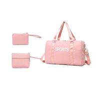 ESTCNK Set di 3 pratiche borse da viaggio in nylon con stampa di lettere alla moda borsa a tracolla di grande capacità per lavoro e casual, Rosa