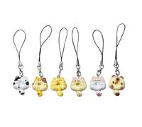 ESTCNK Set di 6 simpatici gatti ornamentali per telefono, accessorio adatto per giovani adulti e appassionati vintage, come descritto