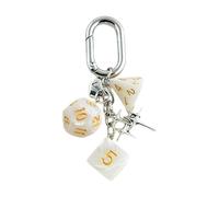 ESTCNK Set di piccoli dadi ed elegante ciondolo portachiavi dal design unico, versatile, portatile per l'uso quotidiano e decorazione, bianco, as show