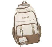 ESTCNK Zaino da viaggio multifunzionale per adolescenti, ragazzi, ragazze, impermeabile, con scomparto per laptop, Colore caffè