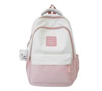ESTCNK Zaino per la scuola di grande capacità, comodo zaino da giorno, borsa da campus per studenti, Rosa, Plus green bib bear