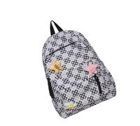 ESTCNK Zaino per la scuola in nylon giovanile con zaino per laptop alla moda Zaino estetico in nylon Zaino per donne alla moda, nero, Nero
