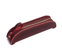 ESTDKMNOS Astuccio per matite in pelle vintage, Astuccio for penne e matite in pelle con cerniera Multicolor 215x45x50mm(Wine Red)