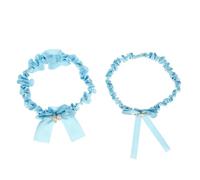 ESTDKMNOS cinturino di calze, 2 Pcs Multicolor Pearl Bride Garters 17x3.5x1cm(Blue)