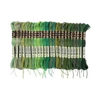 ESTDKMNOS filo ricamato multicolore Set di pezzi filo da ricamo arcobaleno for punto croce, stringhe artistiche, braccialetti dell'amicizia, 8 metri, 6 fili, ideale for arti e mestieri(Green(24pcs))