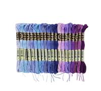 ESTDKMNOS filo ricamato multicolore Set di pezzi filo da ricamo arcobaleno for punto croce, stringhe artistiche, braccialetti dell'amicizia, 8 metri, 6 fili, ideale for arti e mestieri(Blue B(20pcs))