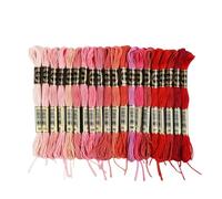 ESTDKMNOS filo ricamato multicolore Set di pezzi filo da ricamo arcobaleno for punto croce, stringhe artistiche, braccialetti dell'amicizia, 8 metri, 6 fili, ideale for arti e mestieri(Red B(20pcs))