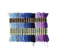 ESTDKMNOS filo ricamato multicolore Set di pezzi filo da ricamo arcobaleno for punto croce, stringhe artistiche, braccialetti dell'amicizia, 8 metri, 6 fili, ideale for arti e mestieri(Blue A(20pcs))