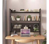 ESTDKMNOS Libreria da scrivania regolabile, Libreria da tavolo in metallo a 2 livelli con pannello perforato multicolore, dimensioni multiple(Black,75 * 22 * 98cm)