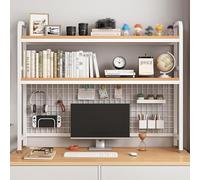 ESTDKMNOS Libreria da scrivania regolabile, Organizer da scaffale for scrivania, 2/3 livelli, bianco e nero, dimensioni multiple(White,3-Tier 95cm(37.4in))