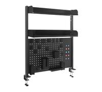 ESTDKMNOS Libreria da scrivania regolabile, Organizer da scaffale for scrivania con morsetto, bianco/nero, dimensioni multiple(Black,80x12.5x95cm)