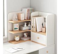 ESTDKMNOS Libreria da scrivania regolabile, Organizzatore for mensole da tavolo ad angolo indipendente in legno 2-3 livelli multicolore for dormitorio di home office(B)