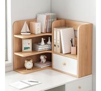 ESTDKMNOS Libreria da scrivania regolabile, Organizzatore for mensole da tavolo ad angolo indipendente in legno 2-3 livelli multicolore for dormitorio di home office(A)