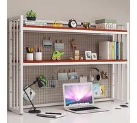 ESTDKMNOS Libreria da scrivania regolabile, Scaffale for libreria da tavolo a 2 livelli for scrivania del computer in diverse dimensioni bianche e nere(White C,75x24x89cm(30x9x35inch))