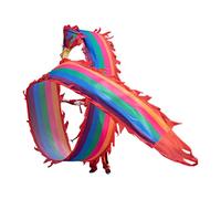 ESTDKMNOS Nastro per Danza del Drago Cinese, Streamer 3D Dragon Dance Multicolor 6m/8m con Bastone da Passeggio in Fibra di Vetro e Borsa da Viaggio(B,8m)