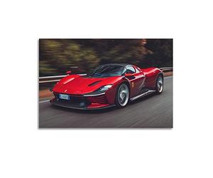 ESTE Poster per auto sportive rosso Ferrari Daytona SP3 Auto da corsa Super Car Poster decorativo su tela da parete e stampa artistica moderna per camera da letto, 50 x 75 cm
