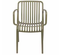 Este Sedia con braccioli, Design Righe, in plastica PP, 56x56,5x79,5 cm, Verde
