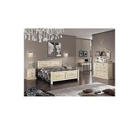 EsteaMobili - CAMERA DA LETTO LACCATO AVORIO DECORI LEGNO MASSELLO LETTO COMO' COMODINO - 121202905228 - Come foto