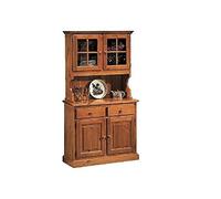 EsteaMobili - CREDENZA in Pino Base + Alzata CRISTALLIERA Legno Colore Miele - Noce - Naturale - 257L - Miele