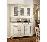 EsteaMobili - MOBILE CREDENZA VETRINA CRISTALLIERA LEGNO VARI COLORI AVORIO - BIANCO - 188BASE+ALZATA - come foto