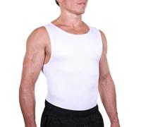Esteem Apparel EliteSlim - Camicia a compressione da uomo per nascondere ginecomastia e mooob, addominali, petto, stomaco, snellente (colore: bianco, taglia 3XL), bianco, XXX-Large Alto