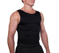 Esteem Apparel EliteSlim Camicia da Uomo a Compressione per Nascondere la Ginecomastia, Moobs, Addome, Petto, Stomaco - Abbigliamento Snellente, nero, 3XL