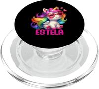 Estela Nome Personalizzato Unicorno Colorato Donne Ragazze PopSockets PopGrip per MagSafe