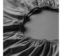 ESTELLA Lenzuolo con angoli elasticizzati in jersey | grafite, 150 x 200 cm | qualità non necessita di stiratura e asciugatrice; elastico tutto intorno, 100% cotone
