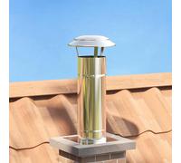 vidaXL Estensione Camino Argento 25 x 25 x 65 cm Acciaio inossidabile