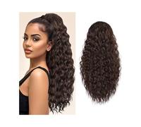 Estensione coda cavallo 24 Inch Drawstring Ponytail Extension Curly Clip in Hair Extensions for Women Synthetic Hairpiece for Daily Party Uso quotidiano(Medium Brown)